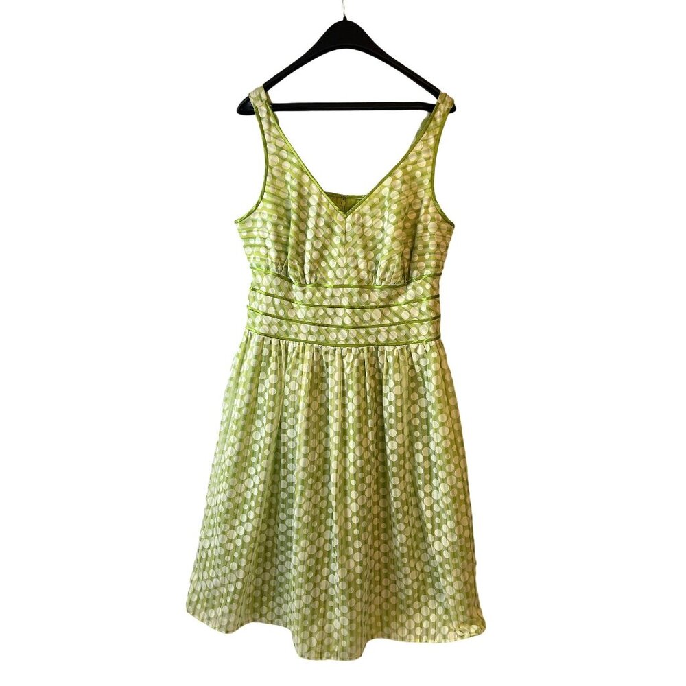Vintage Robbie Bee Plus Size Dress 16W Polka Dots Green Sleeveless A-Line 2XL